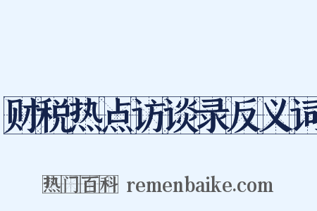 财税热点访谈录反义词是什么意思的图片